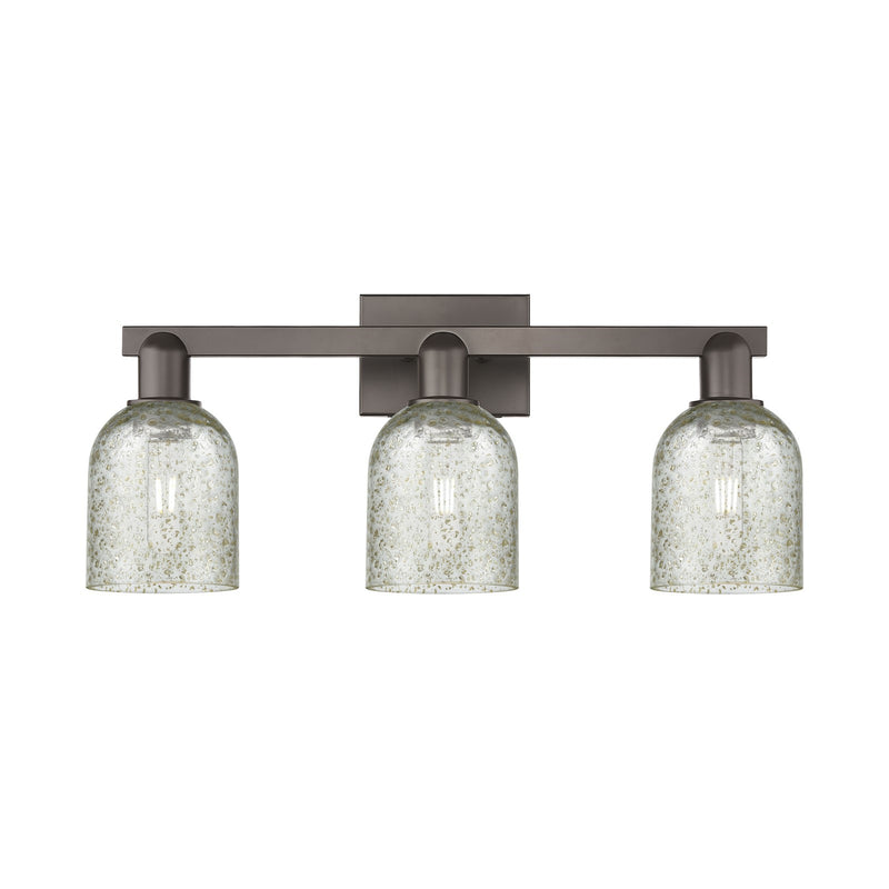 Innovations Caledonia 24in 3-Light Bath Vanity Light | Industrial Oil Rubbed Bronze Steel and Mica Glass | Bathroom Vanity | 24 x | Model 716-3W-OB-G259