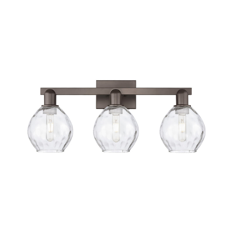 Innovations Waverly 25in 3-Light Bath Vanity Light | Industrial Oil Rubbed Bronze Steel and Clear Glass | Bathroom Vanity | 25 x | Model 716-3W-OB-G362