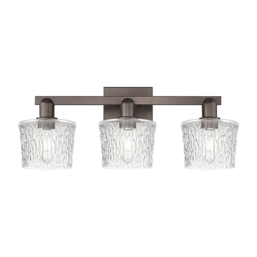Innovations Niagara 26in 3-Light Bath Vanity Light | Industrial Oil Rubbed Bronze Steel and Clear Glass | Bathroom Vanity | 25.5 x | Model 716-3W-OB-G402