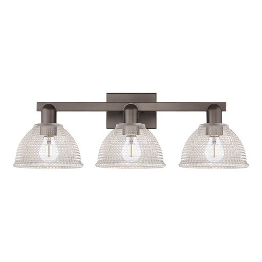 Innovations Arietta 27in 3-Light Bath Vanity Light | Industrial Oil Rubbed Bronze Steel and Clear Glass | Bathroom Vanity | 27 x | Model 716-3W-OB-G422