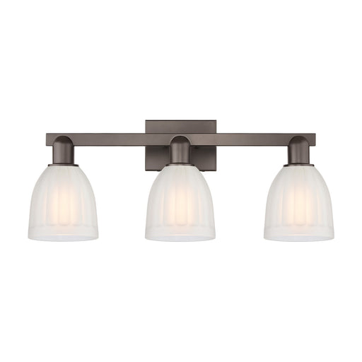 Innovations Brookfield 25in 3-Light Bath Vanity | Industrial Oil Rubbed Bronze and White Frosted Glass | Bathroom Vanity Light | Model 716-3W-OB-G441
