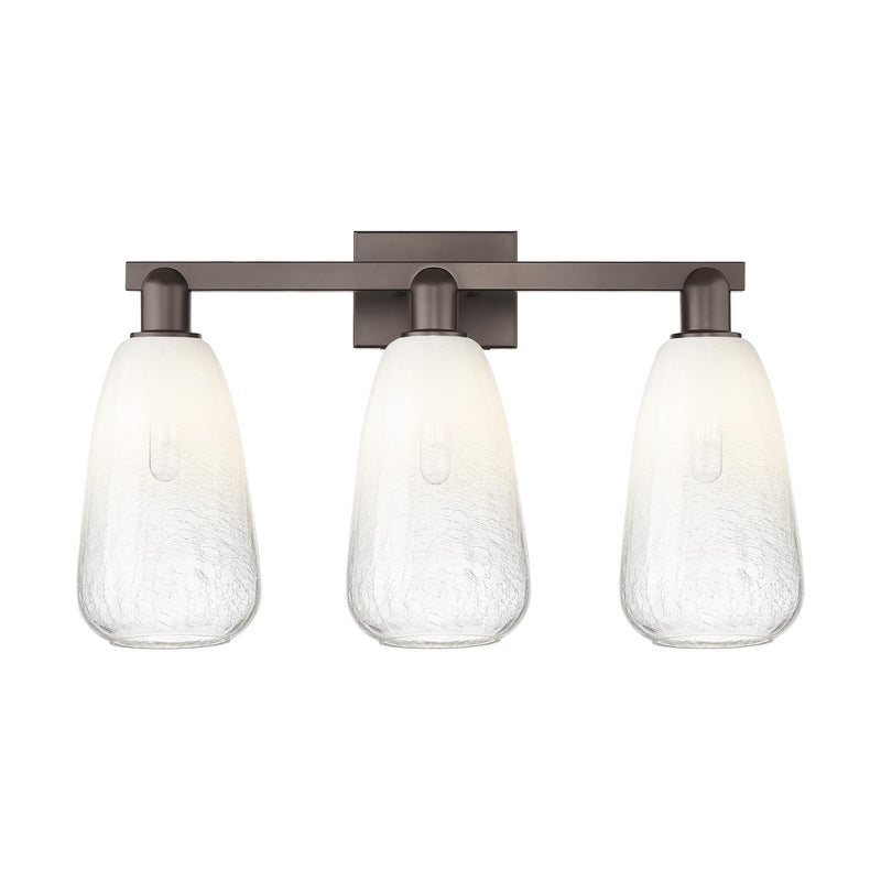 Innovations Brookhaven Almond 26in 3-Light Bath Vanity Light | Industrial Oil Rubbed Bronze and Opal Glass | Bathroom Vanity | Model 716-3W-OB-G480-6OP