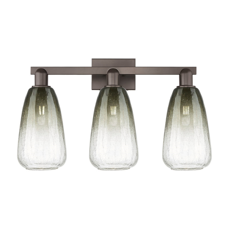 Innovations Brookhaven Almond 26in 3-Light Bath Vanity Light | Industrial Oil Rubbed Bronze and Slate Glass | Bathroom Vanity | Model 716-3W-OB-G480-6SL