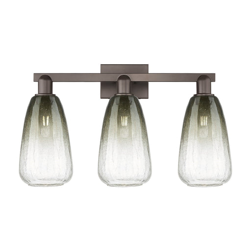 Innovations Brookhaven Almond 26in 3-Light Bath Vanity Light | Industrial Oil Rubbed Bronze and Slate Glass | Bathroom Vanity | Model 716-3W-OB-G480-6SL