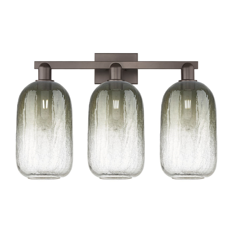 Innovations Brookhaven Cloche 26in 3-Light Bath Vanity | Industrial Oil Rubbed Bronze Steel and Slate Glass | Bathroom Vanity & | Model 716-3W-OB-G482-7SL