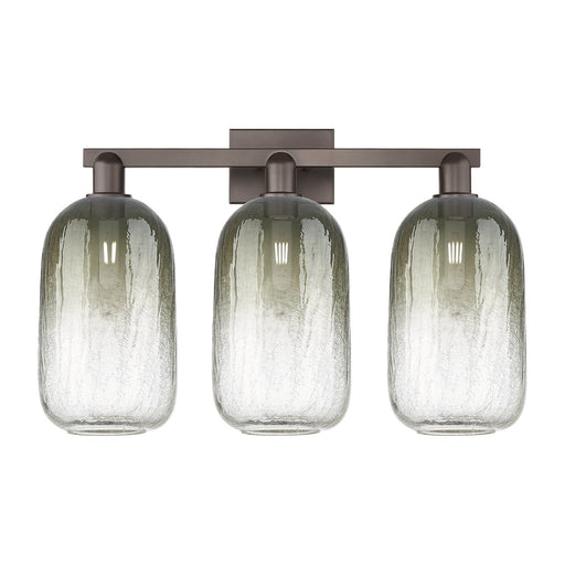 Innovations Brookhaven Cloche 26in 3-Light Bath Vanity | Industrial Oil Rubbed Bronze Steel and Slate Glass | Bathroom Vanity & | Model 716-3W-OB-G482-7SL