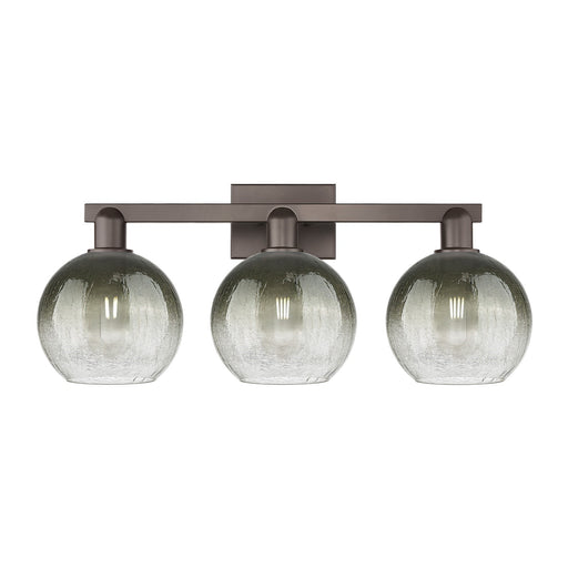 Innovations Brookhaven Globe 27in 3-Light Bath Vanity Light | Industrial Oil Rubbed Bronze and Slate Glass | Bathroom Vanity | Model 716-3W-OB-G483-8SL