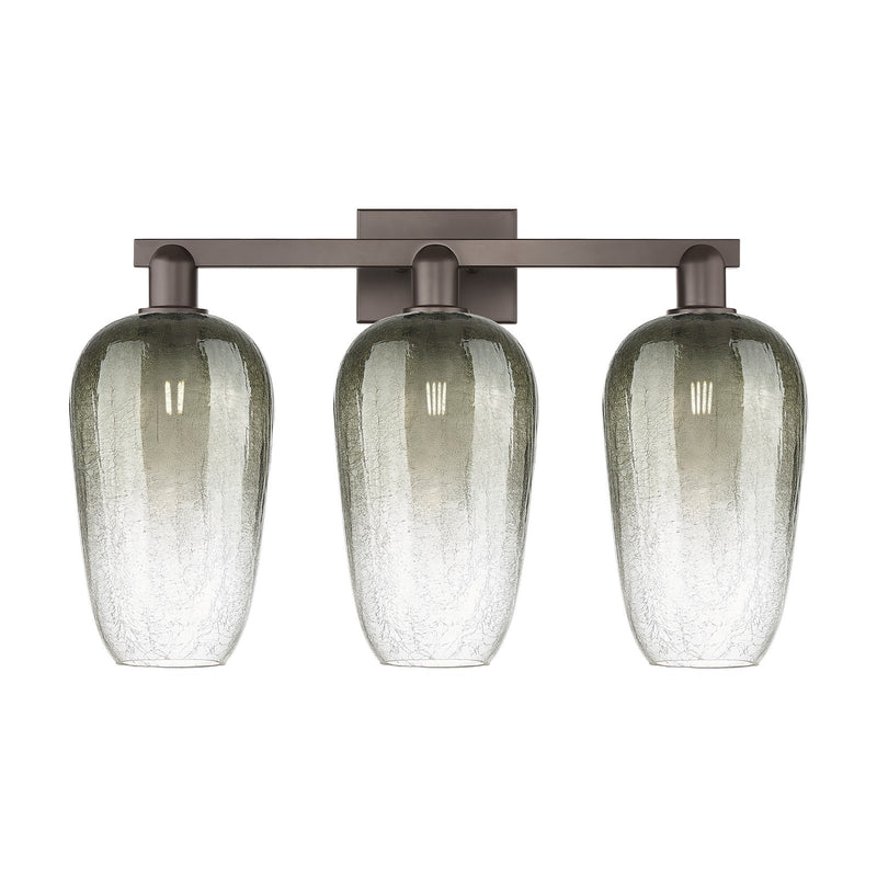 Innovations Brookhaven Flute 26in 3-Light Bath Vanity | Industrial Oil Rubbed Bronze Steel and Slate Glass | Bathroom Vanity & | Model 716-3W-OB-G484-7SL