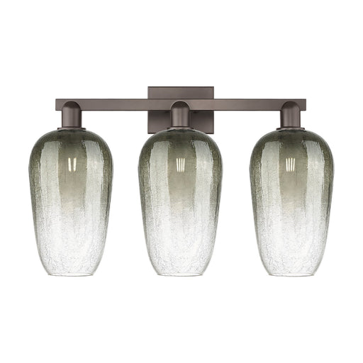 Innovations Brookhaven Flute 26in 3-Light Bath Vanity | Industrial Oil Rubbed Bronze Steel and Slate Glass | Bathroom Vanity & | Model 716-3W-OB-G484-7SL