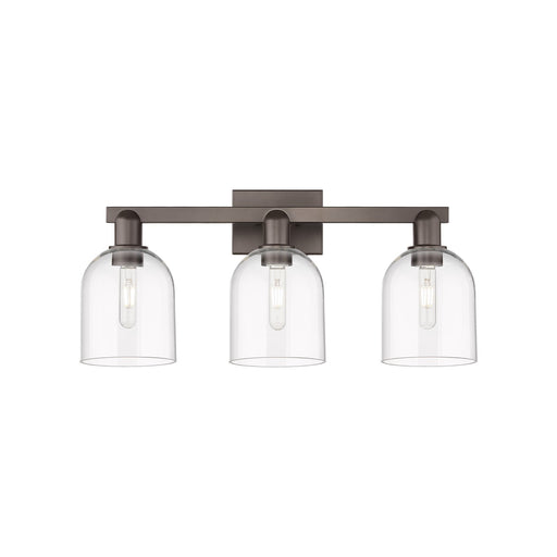 Innovations Bella 25in 3-Light Bath Vanity Light | Industrial Oil Rubbed Bronze Steel and Clear Glass | Bathroom Vanity | 24.5 | Model 716-3W-OB-G558-6CL