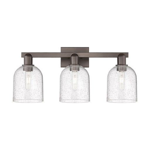 Innovations Bella 25in 3-Light Bath Vanity | Industrial Oil Rubbed Bronze Steel and Seedy Glass | Bathroom Vanity Light | 24.5 | Model 716-3W-OB-G558-6SDY