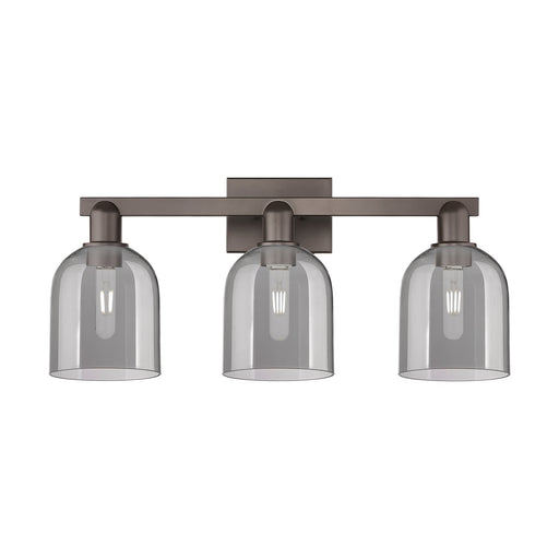 Innovations Bella 25in 3-Light Bath Vanity Light | Industrial Oil Rubbed Bronze and Light Smoke Glass | Bathroom Vanity | 24.5 | Model 716-3W-OB-G558-6SM