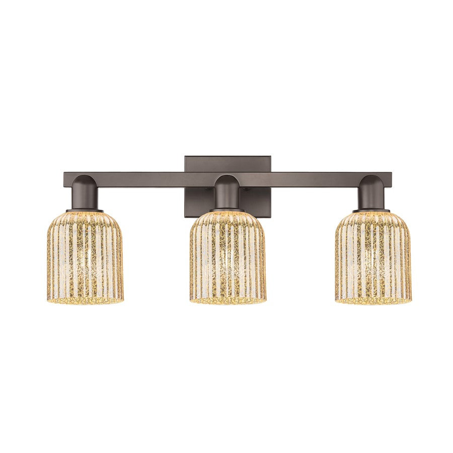 Innovations Bridal Veil 3Lt 24" Bath Light, Bronze/Mercury - 716-3W-OB-G559-5ME