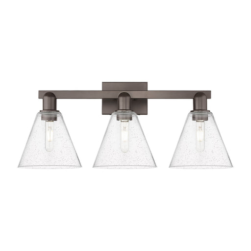 Innovations Berkshire Glass 26in 3-Light Bath Vanity Light | Industrial Oil Rubbed Bronze and Seedy Glass | Bathroom Vanity | 26 | Model 716-3W-OB-GBC-84