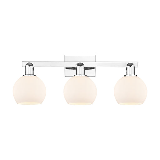 Innovations Athens 25in 3-Light Bath Vanity | Industrial Polished Chrome and Matte White Glass | Bathroom Vanity Light | 24.88 x | Model 716-3W-PC-G121-6