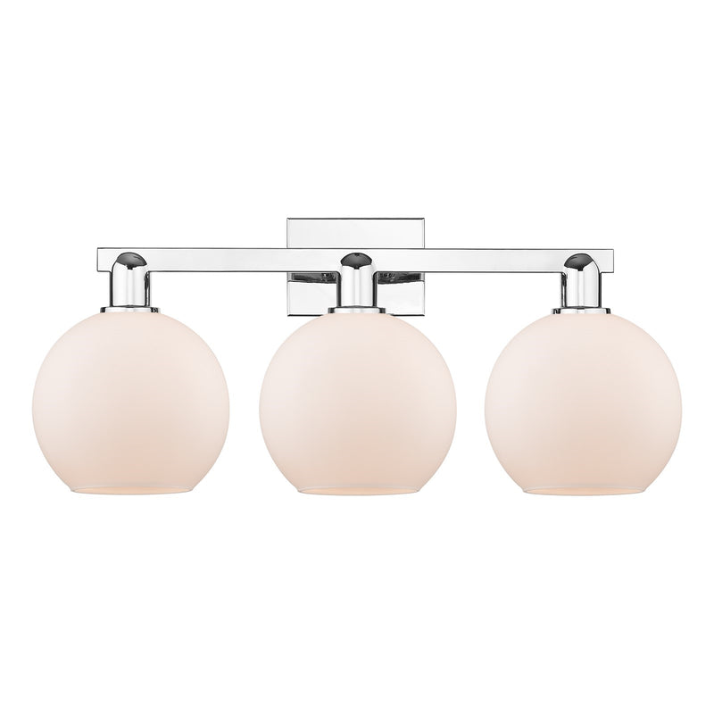 Innovations Athens 27in 3-Light Bath Vanity Light | Industrial Polished Chrome and Matte White Glass | Bathroom Vanity & Powder | Model 716-3W-PC-G121-8