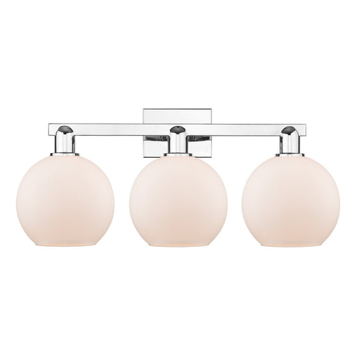 Innovations Athens 27in 3-Light Bath Vanity Light | Industrial Polished Chrome and Matte White Glass | Bathroom Vanity & Powder | Model 716-3W-PC-G121-8