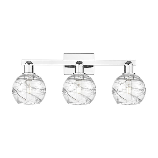Innovations Athens Deco Swirl 26in 3-Light Bath Vanity Light | Industrial Polished Chrome and Clear Deco Swirl Glass | Model 716-3W-PC-G1213-6CL