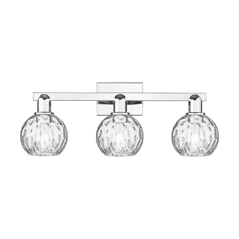 Innovations Athens Water Glass 25in 3-Light Bath Vanity Light | Industrial Polished Chrome and Clear Water Glass | Bathroom | Model 716-3W-PC-G1215-6