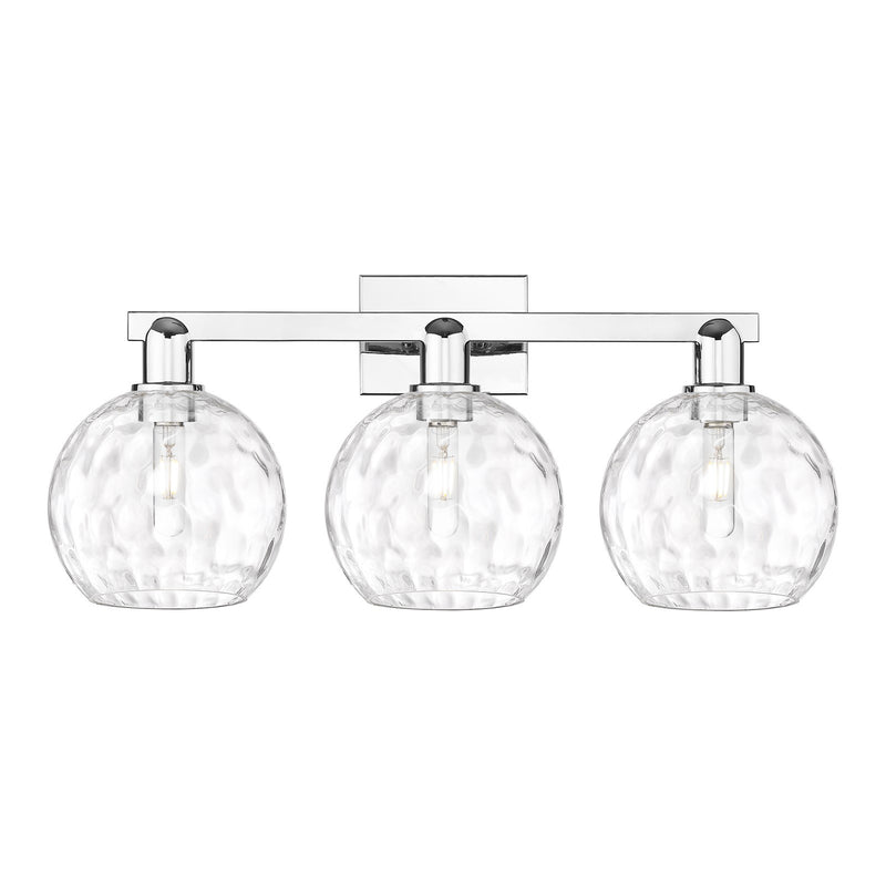 Innovations Athens Water Glass 27in 3-Light Bath Vanity Light | Industrial Polished Chrome and Clear Glass | Bathroom Vanity | Model 716-3W-PC-G1215-8
