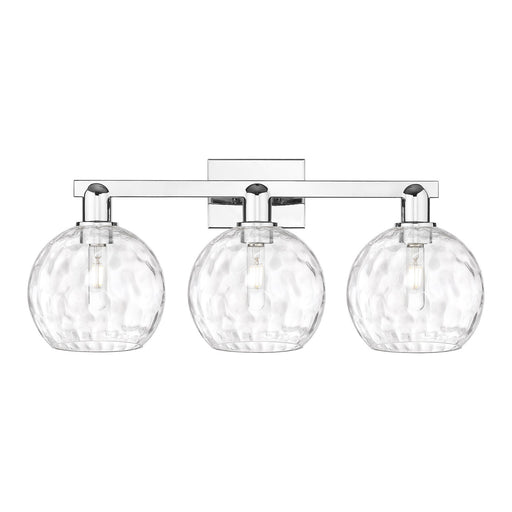 Innovations Athens Water Glass 27in 3-Light Bath Vanity Light | Industrial Polished Chrome and Clear Glass | Bathroom Vanity | Model 716-3W-PC-G1215-8
