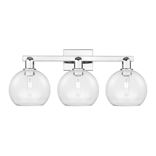 Innovations Athens 27in 3-Light Bath Vanity Light | Industrial Modern Polished Chrome and Clear Glass | Bathroom Vanity | 27 x | Model 716-3W-PC-G122-8