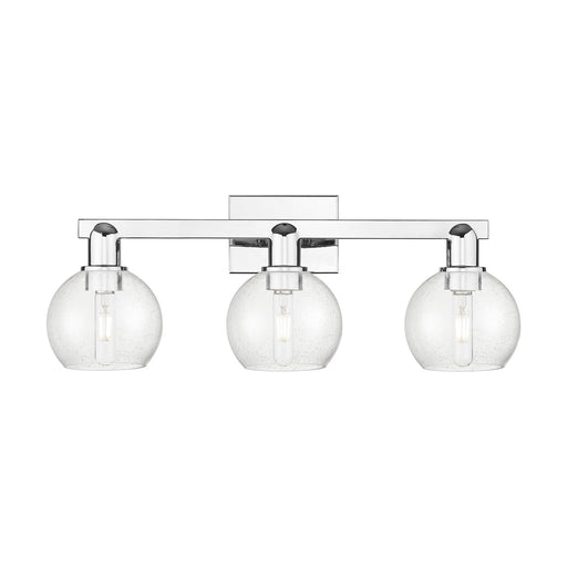 Innovations Athens 25in 3-Light Bath Vanity | Industrial Polished Chrome Steel and Seedy Glass | Bathroom Vanity & Powder Room | Model 716-3W-PC-G124-6