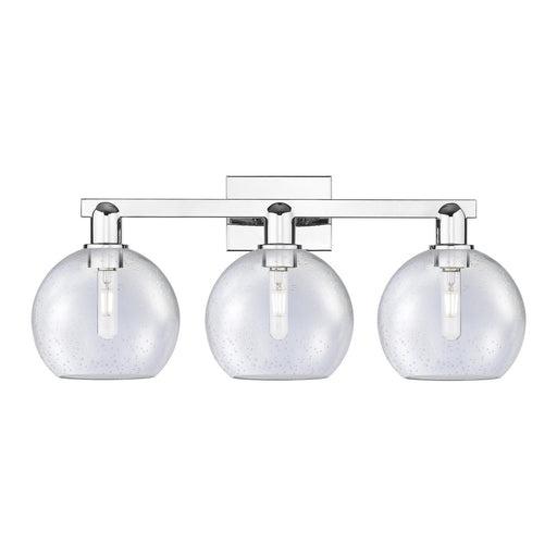 Innovations Athens 27in 3-Light Bath Vanity Light | Industrial Polished Chrome Steel and Seedy Glass | Bathroom Vanity | 27 x | Model 716-3W-PC-G124-8