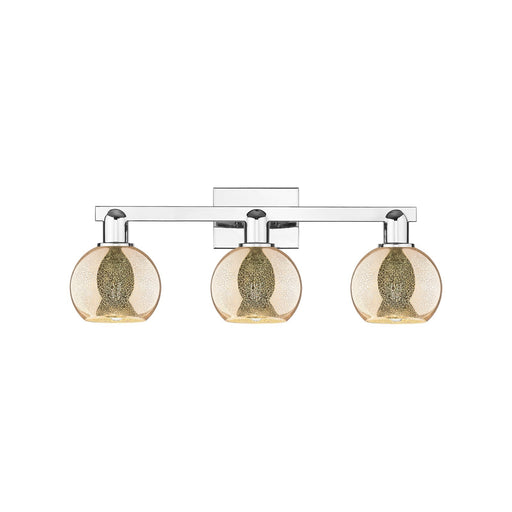 Innovations Athens 24in 3-Light Bath Vanity | Industrial Polished Chrome and Mercury Glass | Bathroom Vanity | 23.88 x 7.44 x | Model 716-3W-PC-G128-6