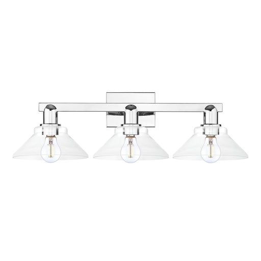Innovations Orwell 27in 3-Light Bath Vanity Light | Industrial Polished Chrome Steel and Clear Glass | Bathroom Vanity | 27.38 x | Model 716-3W-PC-G132