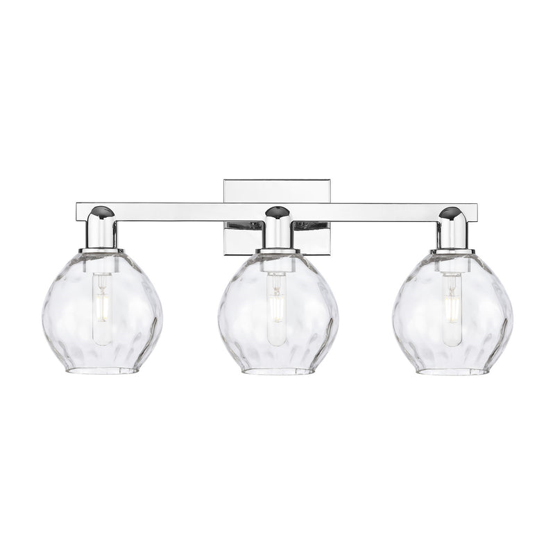 Innovations Waverly 25in 3-Light Bath Vanity Light | Industrial Modern Polished Chrome and Clear Glass | Bathroom Vanity | 25 x 7.5 | Model 716-3W-PC-G362
