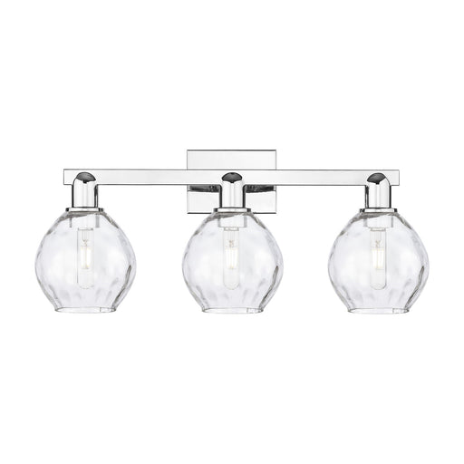 Innovations Waverly 25in 3-Light Bath Vanity Light | Industrial Modern Polished Chrome and Clear Glass | Bathroom Vanity | 25 x 7.5 | Model 716-3W-PC-G362