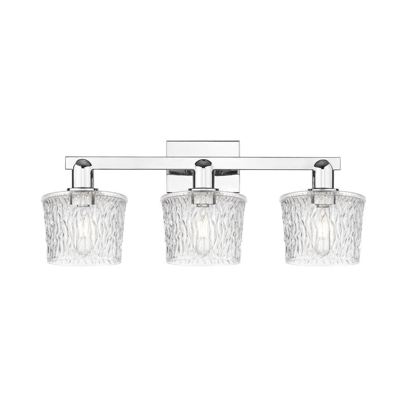 Innovations Niagara 26in 3-Light Bath Vanity Light | Industrial Polished Chrome and Clear Glass | Bathroom Vanity | 25.5 x 10.25 x | Model 716-3W-PC-G402
