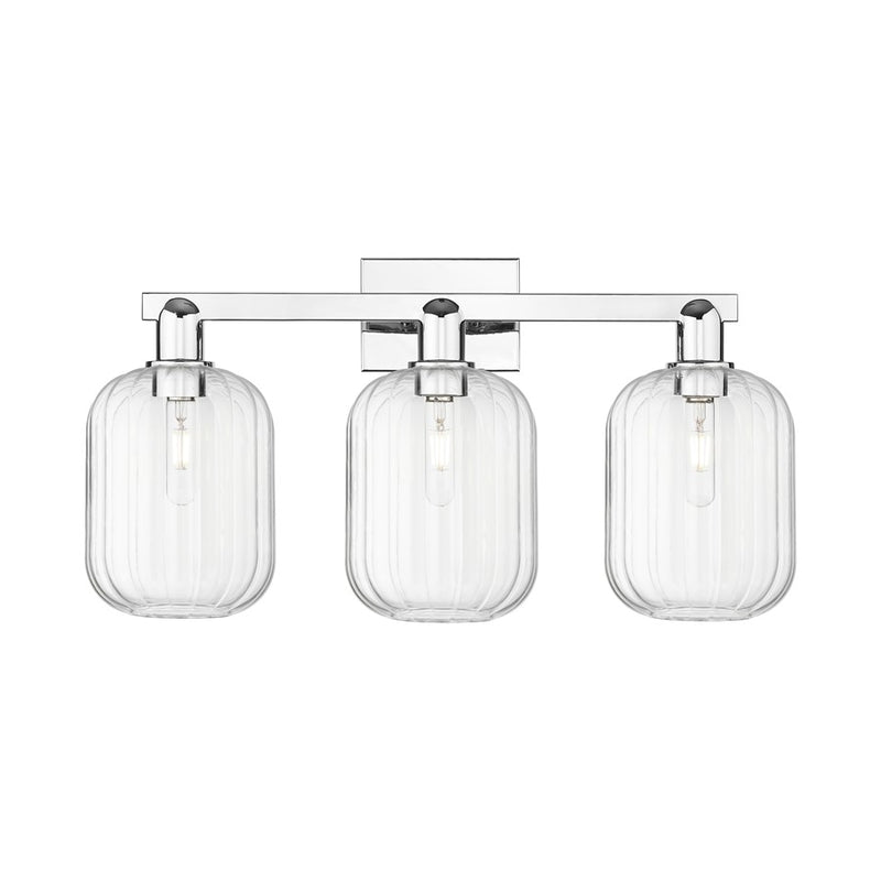 Innovations Preston 3Lt 26" Jar Bath Light, Chrome/Clear - 716-3W-PC-G460-7CL