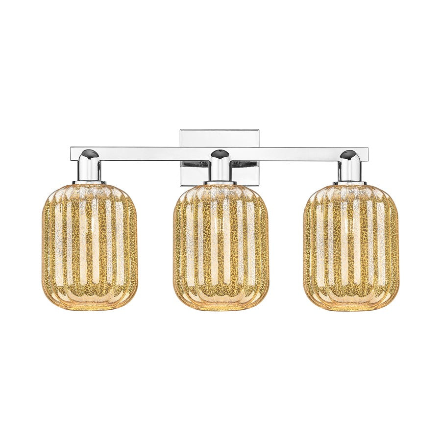 Innovations Preston 3Lt 26" Jar Bath Light, Chrome/Mercury - 716-3W-PC-G460-7ME