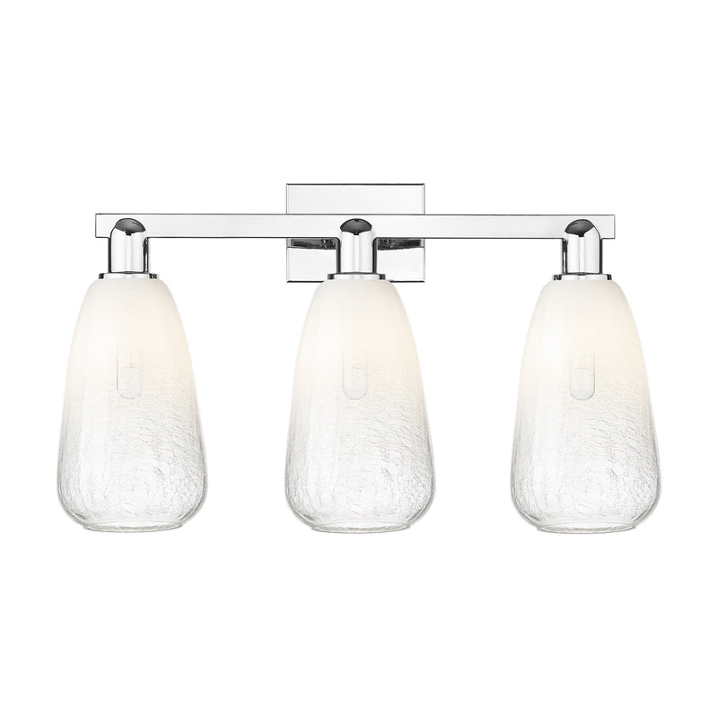 Innovations Brookhaven Almond 25in 3-Light Bath Vanity Light | Industrial Polished Chrome and Opal Glass | Bathroom Vanity | 25 | Model 716-3W-PC-G480-6OP