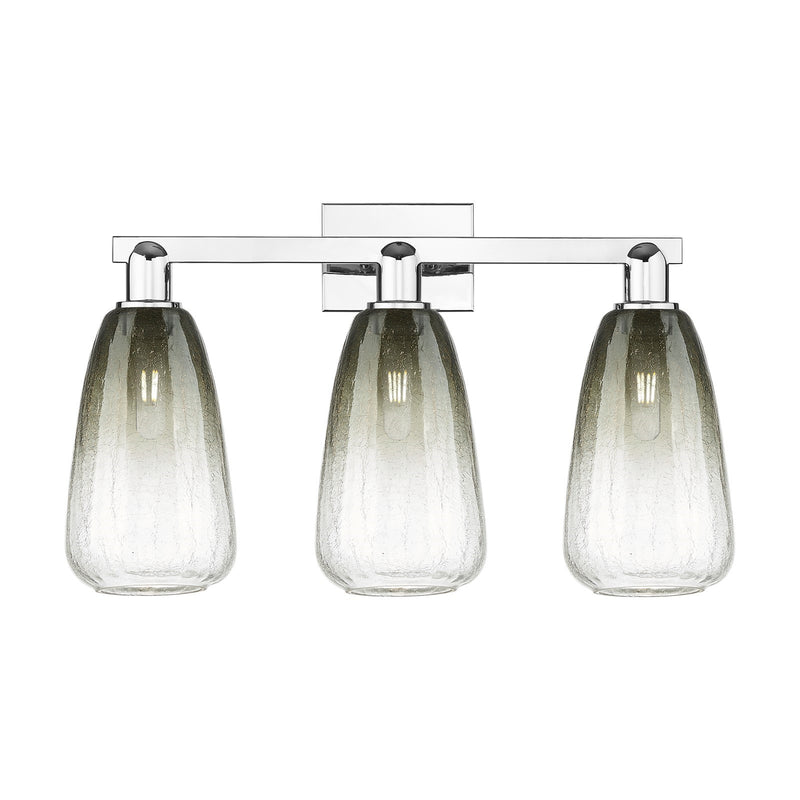 Innovations Brookhaven Almond 26in 3-Light Bath Vanity Light | Industrial Polished Chrome and Slate Glass | Bathroom Vanity | Model 716-3W-PC-G480-6SL
