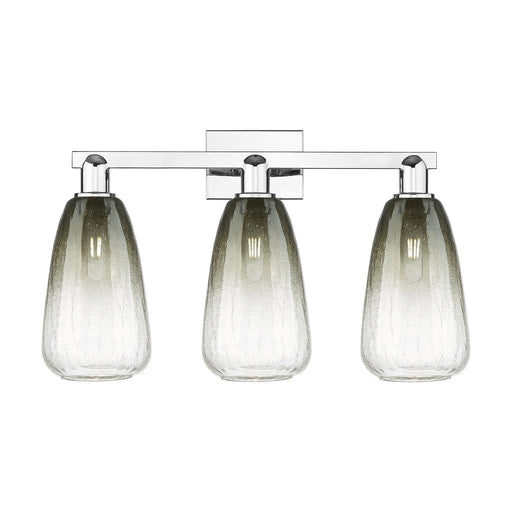 Innovations Brookhaven Almond 26in 3-Light Bath Vanity Light | Industrial Polished Chrome and Slate Glass | Bathroom Vanity | Model 716-3W-PC-G480-6SL