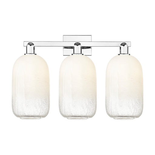 Innovations Brookhaven Cloche 26in 3-Light Bath Vanity Light | Industrial Modern Polished Chrome and Opal Glass | Bathroom | Model 716-3W-PC-G482-7OP
