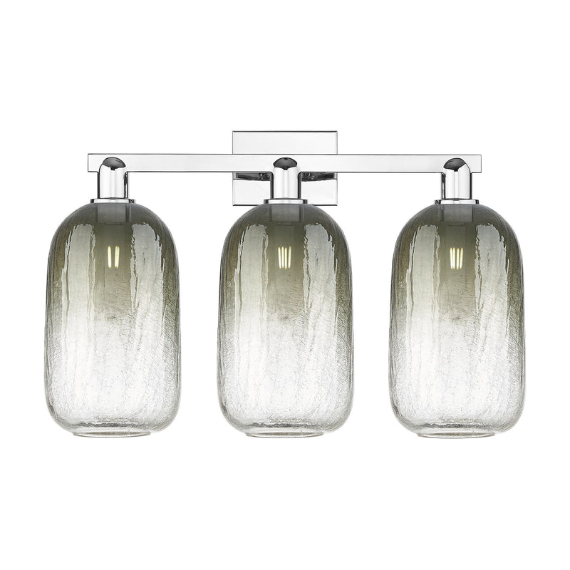 Innovations Brookhaven Cloche 26in 3-Light Bath Vanity Light | Industrial Polished Chrome and Slate Glass | Bathroom Vanity | Model 716-3W-PC-G482-7SL