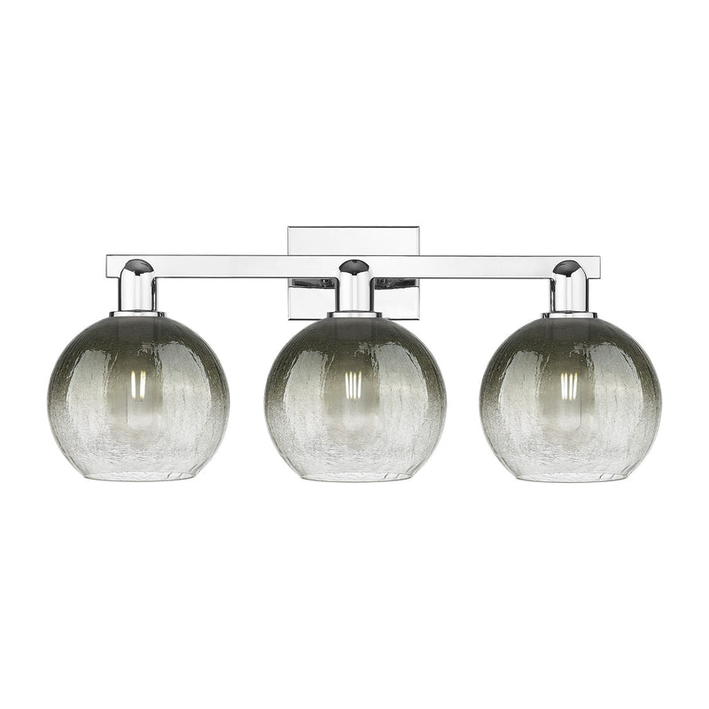 Innovations Brookhaven Globe 26in 3-Light Bath Vanity Light | Industrial Polished Chrome and Slate Glass | Bathroom Vanity & | Model 716-3W-PC-G483-8SL
