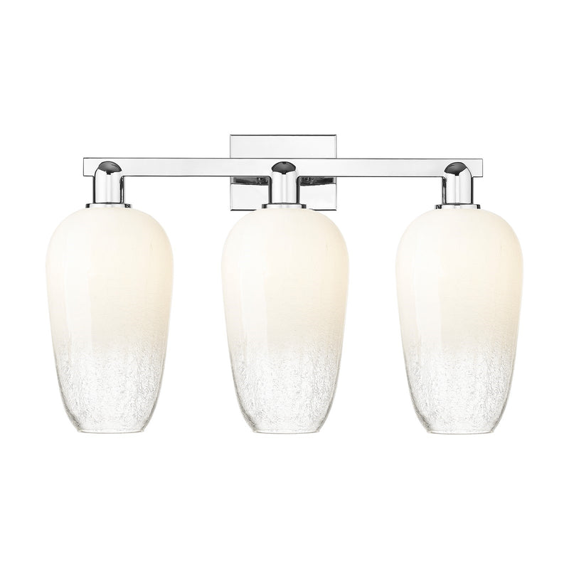 Innovations Brookhaven Flute 26in 3-Light Bath Vanity | Industrial Modern Polished Chrome and Opal Glass | Bathroom Vanity | 26 | Model 716-3W-PC-G484-7OP