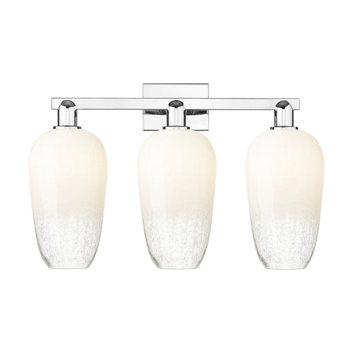 Innovations Brookhaven Flute 26in 3-Light Bath Vanity | Industrial Modern Polished Chrome and Opal Glass | Bathroom Vanity | 26 | Model 716-3W-PC-G484-7OP