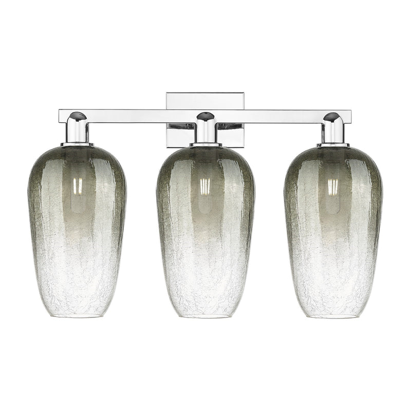 Innovations Brookhaven Flute 26in 3-Light Bath Vanity | Industrial Modern Polished Chrome and Slate Glass | Bathroom Vanity | Model 716-3W-PC-G484-7SL