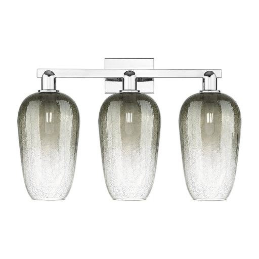 Innovations Brookhaven Flute 26in 3-Light Bath Vanity | Industrial Modern Polished Chrome and Slate Glass | Bathroom Vanity | Model 716-3W-PC-G484-7SL