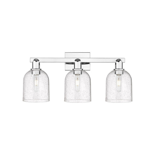 Innovations Bella 25in 3-Light Bath Vanity | Industrial Polished Chrome Steel and Seedy Glass | Bathroom Vanity Light | 24.5 x | Model 716-3W-PC-G558-6SDY