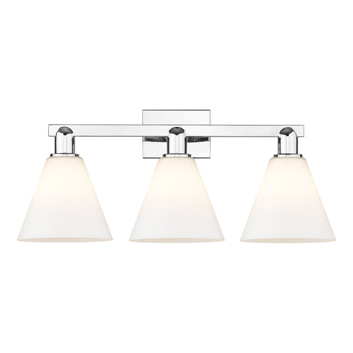 Innovations Berkshire 26in 3-Light Bath Vanity Light | Industrial Polished Chrome and Matte White Glass | Bathroom Vanity & | Model 716-3W-PC-GBC-81