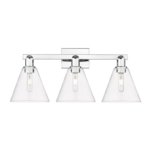 Innovations Berkshire 26in 3-Light Bath Vanity Light | Industrial Polished Chrome and Clear Glass | Bathroom Vanity | 26 x 12.25 | Model 716-3W-PC-GBC-82