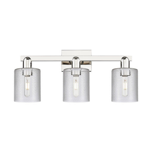Innovations Cobbleskill 24in 3-Light Bath Vanity | Industrial Transitional Polished Nickel and Clear Glass | Bathroom Vanity | 24 x | Model 716-3W-PN-G112