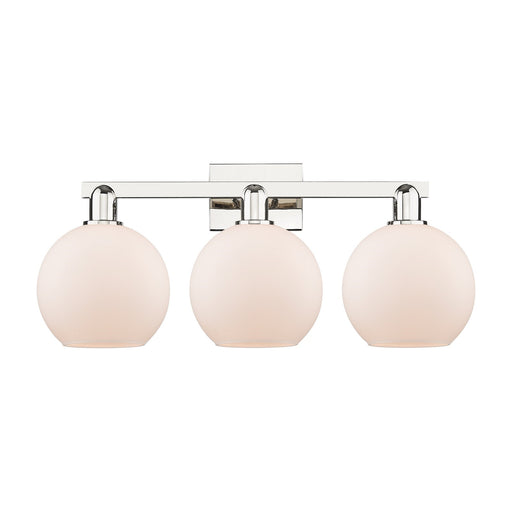 Innovations Athens 27in 3-Light Bath Vanity Light | Industrial Polished Nickel and Matte White Glass | Bathroom Vanity | 27 x | Model 716-3W-PN-G121-8